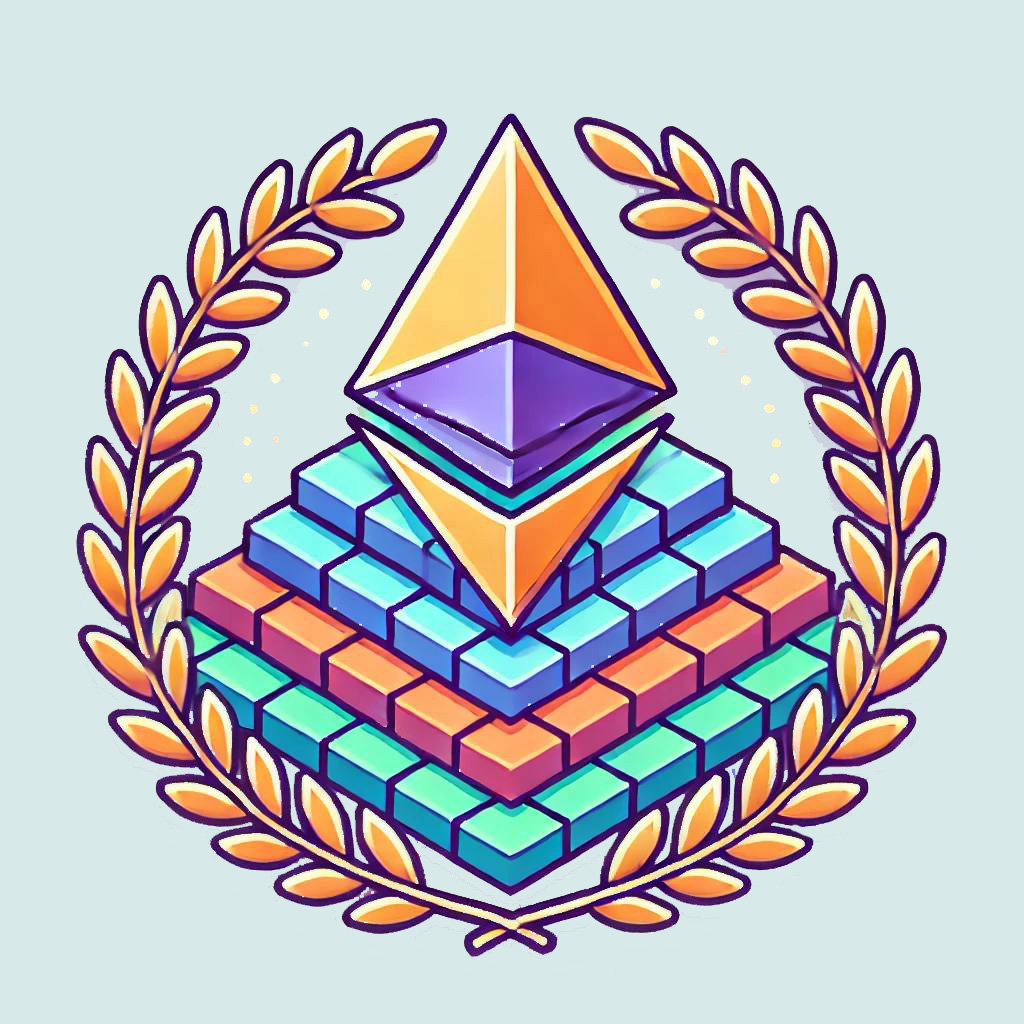 An Ethereum logo made of lego bricks.